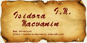 Isidora Mačvanin vizit kartica
